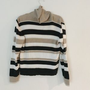 SALE Stripped turtle neck sweater